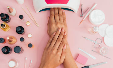 Nail care and polishing treatment by experts at Rich Cuts Salon Bangalore